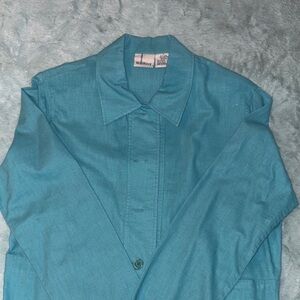 WILLIWEAR size L grayed blue jacket.  Vtg. Two flat pockets on front. $35